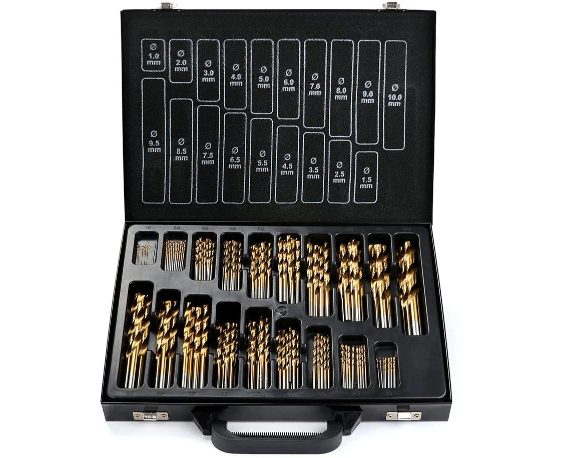 170 Piece Titanium Drill Bit Set HSS Steel Timber Masonry Universal