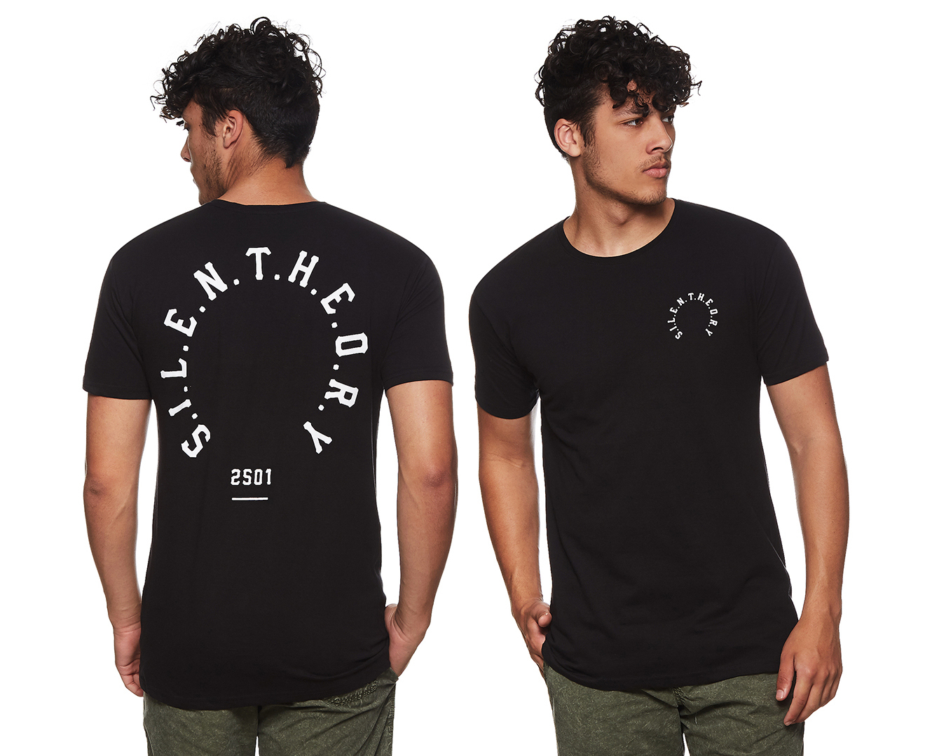 Silent Theory Men's Round Tee / T-Shirt / Tshirt - Black | Catch.com.au