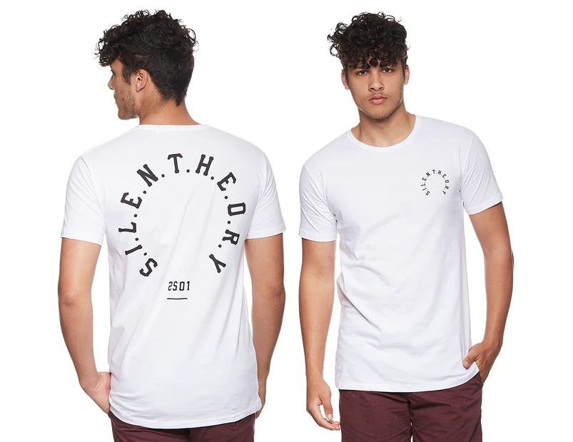 Silent Theory Men's Round Tee / T-Shirt / Tshirt - White