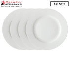 Set of 4 Maxwell & Williams 19cm White Basics Round Porcelain Rim Side Plate