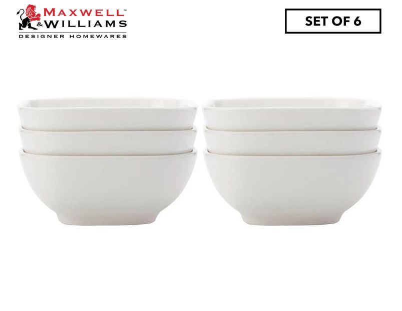 Set of 6 Maxwell & Williams White Basics Small Square Bowl