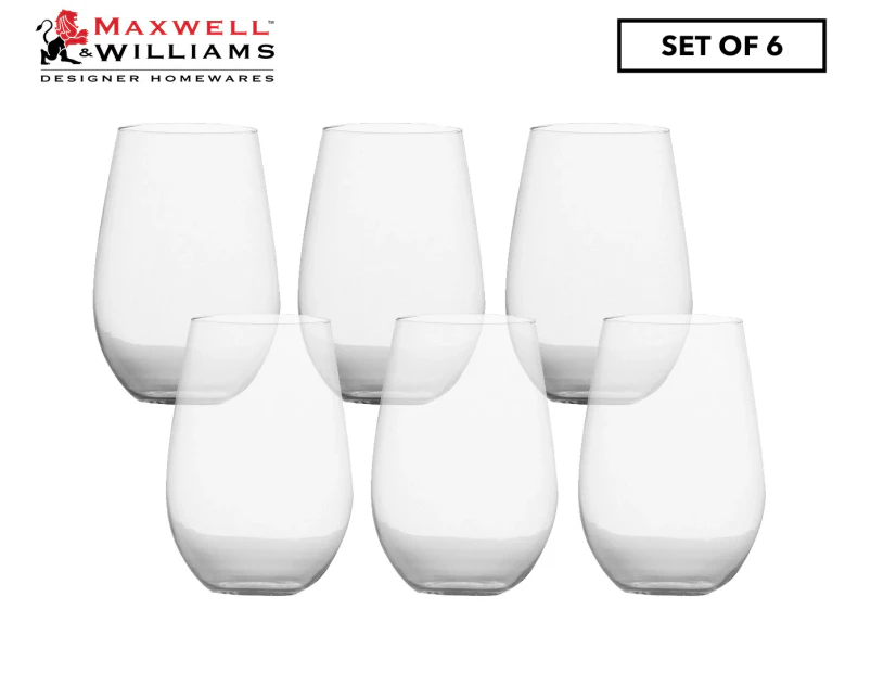 Set of 6 Maxwell & Williams 580mL Mansion Stemless Red Wine Glasses
