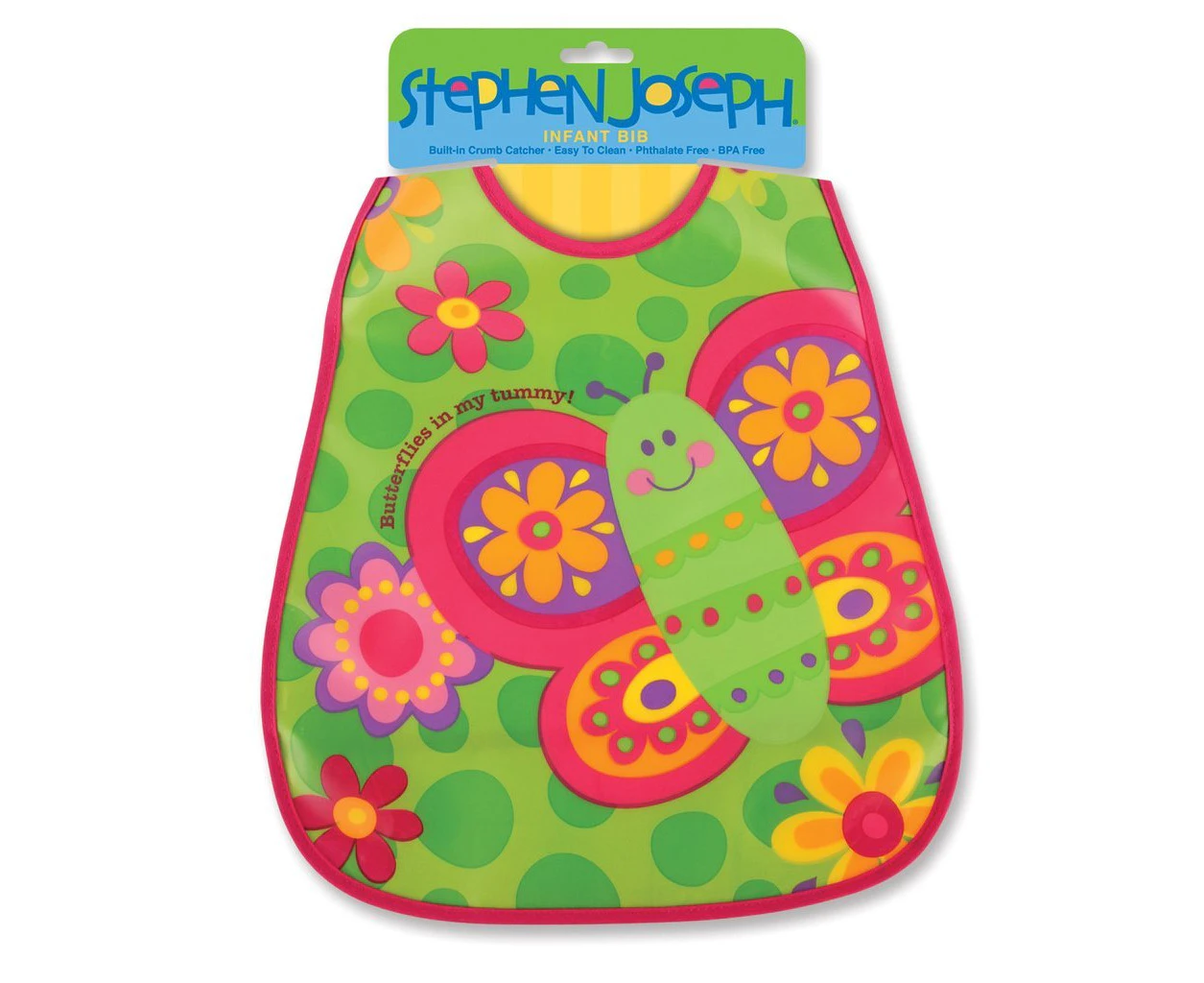 Stephen Joseph Kids Butterfly Wipeable Bib