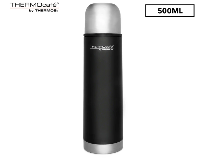 Thermos Thermocafe Stainless Steel Vacuum Insulated Slimline Flask 500mL - Black