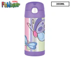 Thermos 355mL Funtainer Insulated Stainless Steel Water Bottle - Purple Butterfly