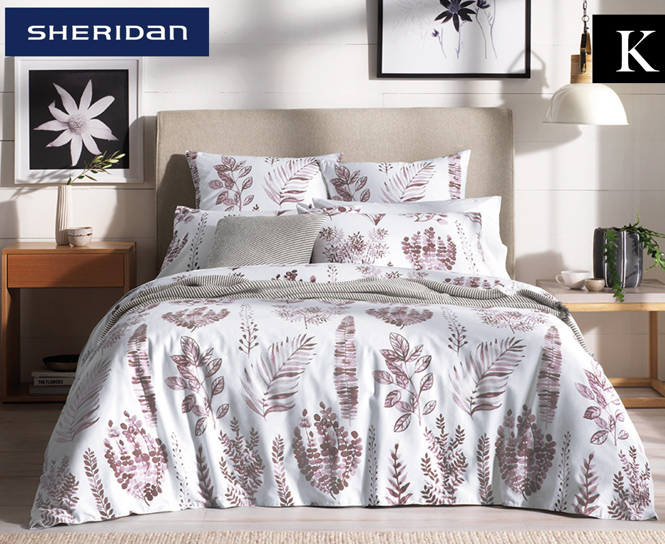 Sheridan Suri King Bed Quilt Cover Set - Winter Berry | Catch.co.nz