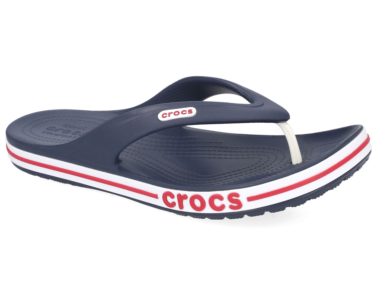 Crocs Unisex Bayaband Flip Sandals - Navy/Pepper 