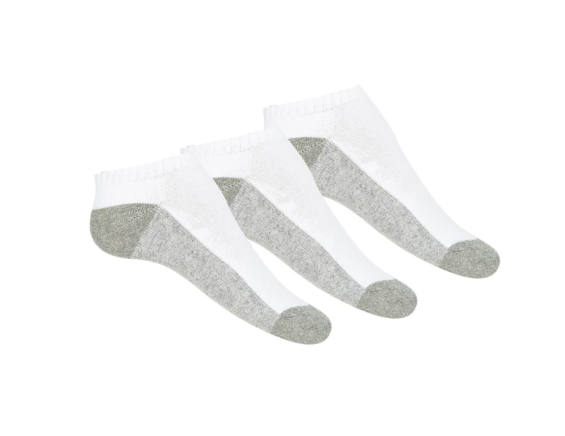 Socks 3pk Mens Ankle Red - White