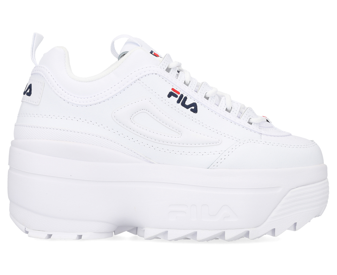 Fila Women's Disruptor 2 Wedge Sneakers - White/Navy/Red | Catch.com.au