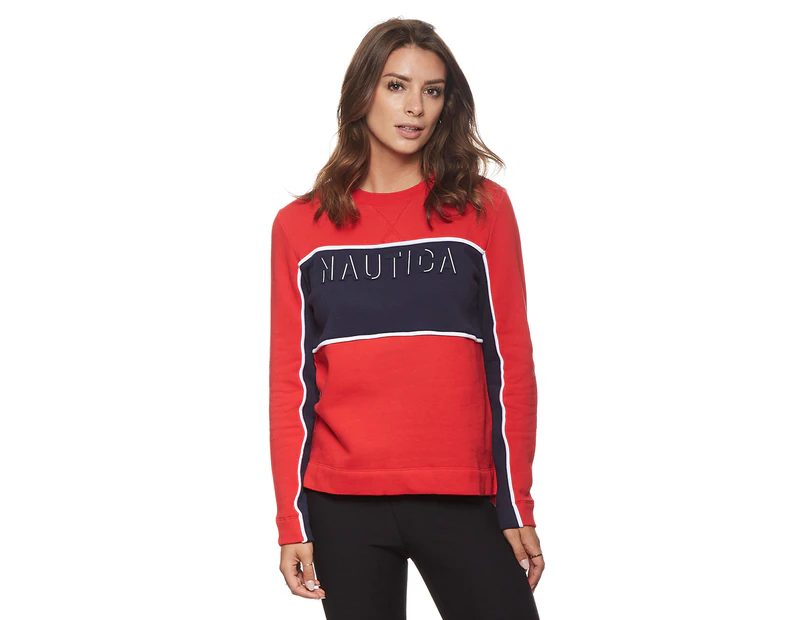 Nautica Women's Knit Sweatshirt - Bright Red