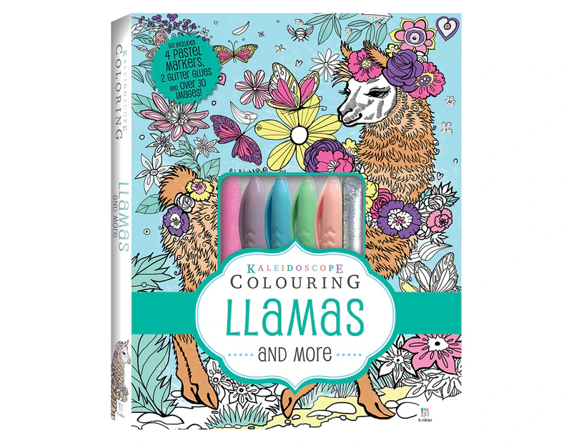 Hinkler Kaleidoscope Colouring Pastel Kit: Llamas and More Activity Set