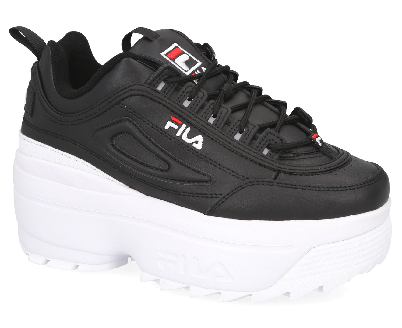Fila Women's Disruptor 2 Wedge Sneakers - Black/Red/White | Catch.com.au