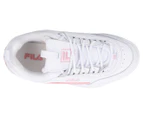 Fila Girls' Disruptor 2 Metallic Flag Sneakers - White/Coral Blush
