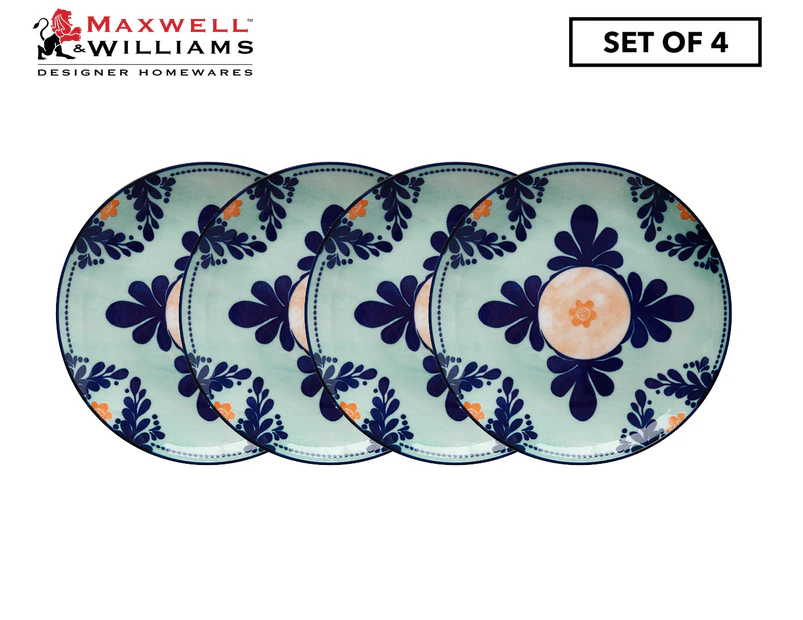 Set of 4 Maxwell & Williams 20cm Majolica Side Plate - Teal