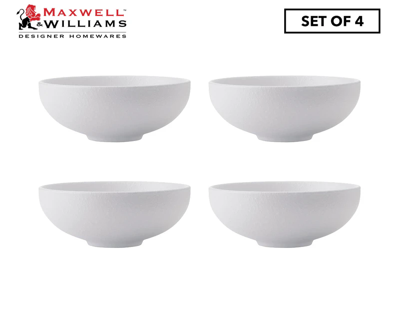 Set of 4 Maxwell & Williams 15.5x6cm Caviar White Coupe Bowl - White
