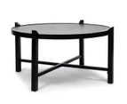 Large Coffee Table Wrought Iron Engraved Steel Top - Copper Black