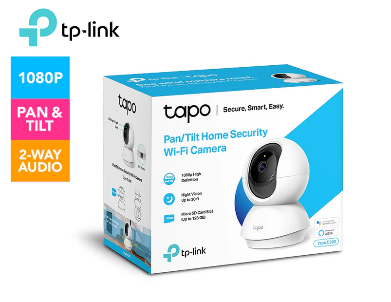 TP-Link Tapo 1080P Indoor Security Camera Wi Fi Google Alexa C100 Smart