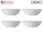 Set of  4 Maxwell & Williams 20cm White Basics Soup / Pasta Bowl