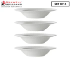 Set of 4 Maxwell & Williams 23cm White Basics Rim Soup Bowl
