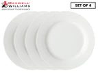 Set of 4 Maxwell & Williams 27.5cm White Basics Rim Dinner Plate