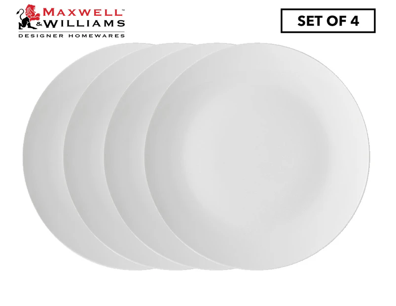 Set of 4 Maxwell & Williams 23cm White Basics Coupe Entrée Plate