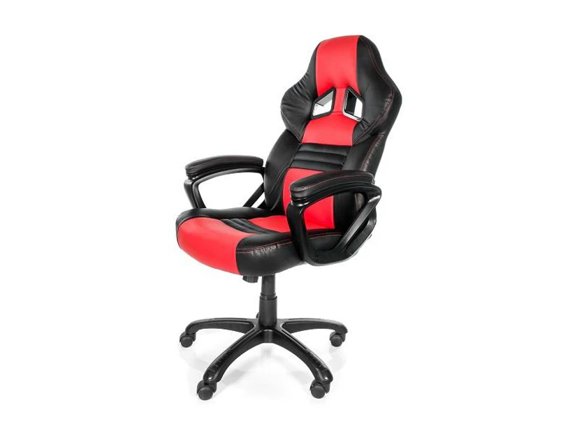 Arozzi Monza Adjustable Ergonomic Desk Chair - Black & Red