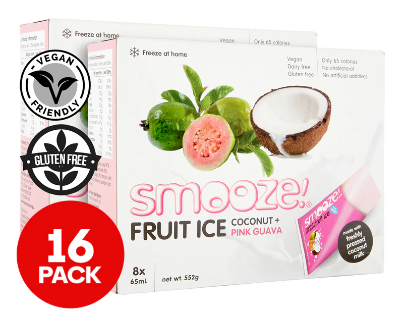 2 x 8pk Smooze Pink Guava & Coconut Fruit Ice 65mL