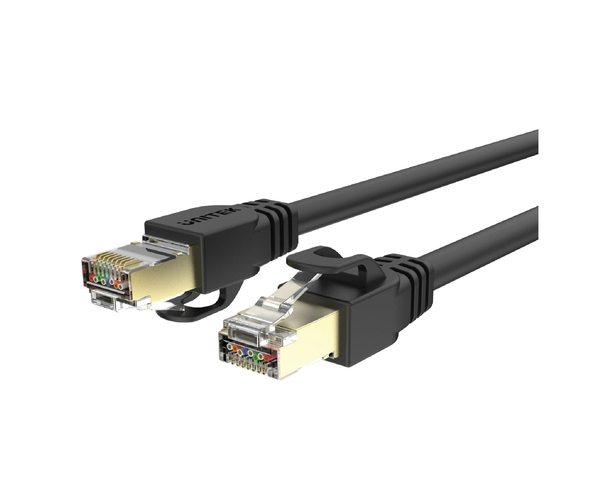 Unitek C1810EBK-2 2m CAT7 Black SSTP 26AWG Patch Lead in PVC Jacket. Supports 10 [C1810EBK-2]