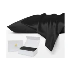Luxor Crown Set of 2 Mulberry Silk Pillowcases BLACK