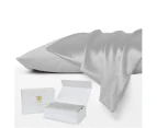 Luxor Crown Set of 2 Mulberry Silk Pillowcases SLIVER