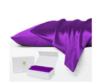 Luxor Crown Set of 2 Mulberry Silk Pillowcases PURPLE