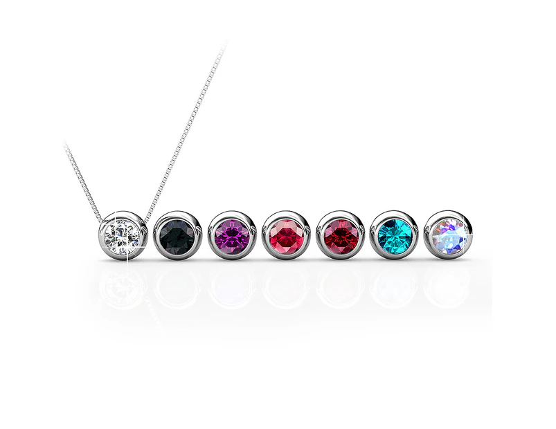 Boxed 7Day Pendant Set Embellished with Swarovski® crystals -White Gold/Multicolour