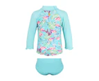 Escargot Baby Girls' Flamingo Forest Baby Suntop & Aqua Nappy Set - Blue/Multi