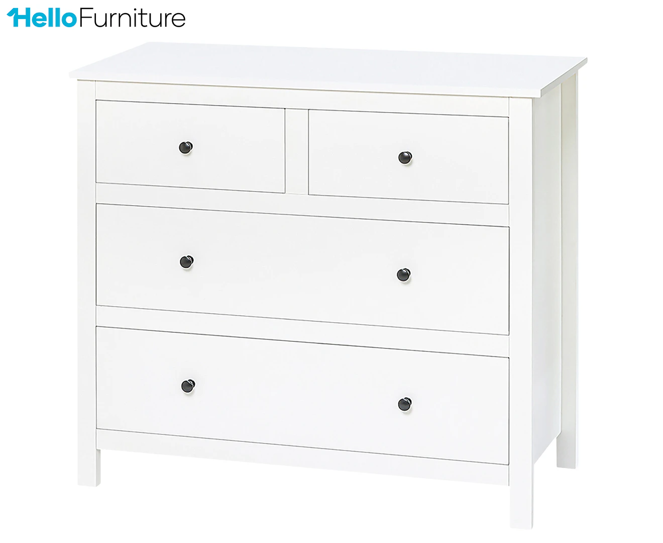 HelloFurniture Franco 4-Drawer Chest / Storage Cabinet - White