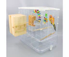 Flyline Messy Free Bird Cage with Clear Deep Base for Canary Breeding