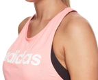 Adidas Women's Essentials Linear Tank Top - Glory Pink/White
