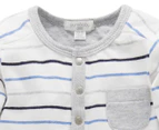 Purebaby Baby Emperor Henley Tee / T-Shirt / Tshirt - Emperor Stripe