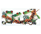 Country Threads Green Frogs Cross Stitch Kit