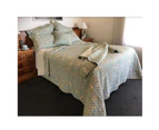 French Country Patchwork Bed Quilt LYON TEAL KING 230x250cm Coverlet