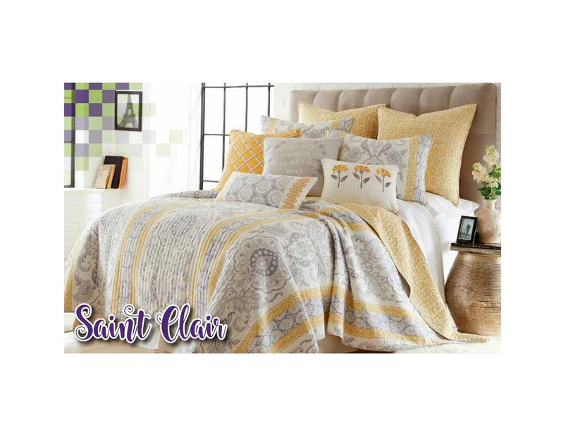 French Country Patchwork Bed Quilt SAINT CLAIRE QUEEN Coverlet