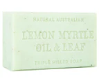 2 x Natural Australian Triple Milled Soap Bar Soap Lemon Myrtle Oil & Leaf 200g