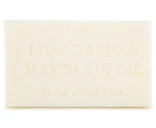 2 x Natural Australian Triple Milled Soap Bar Soap Lime, Basil & Mandarin Oil 200g
