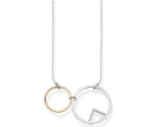 Thomas Sabo Double Circle CZ Necklace - Silver/Gold