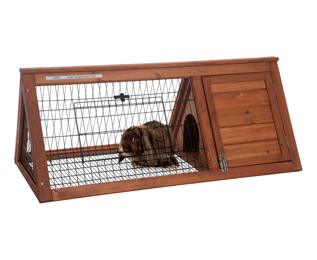 Little Buddies Indoor/Outdoor Wooden Triangle Pet Rabbit/Animal Hutch 98x49cm