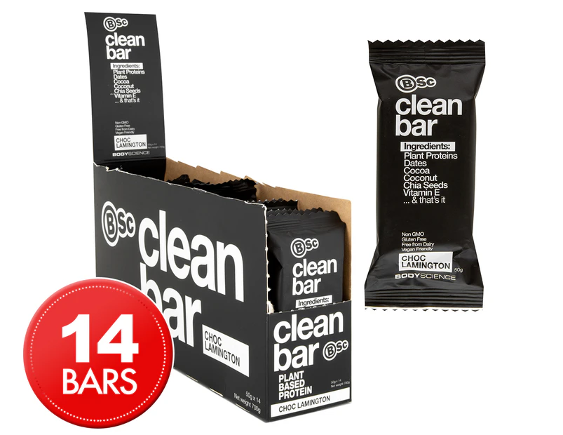 14 x BSC Gluten Free Clean Protein Bar Choc Lamington 50g