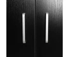 Redfern 4 Doors 2 Drawers Big Size Wardrobe/Cupboard with Mirror - Black