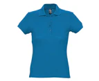 SOLS Womens Passion Pique Short Sleeve Polo Shirt (Aqua) - PC317