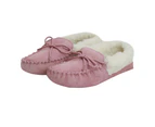 Eastern Counties Leather Womens Soft Sole Wool Lined Moccasins (Pink) - EL230