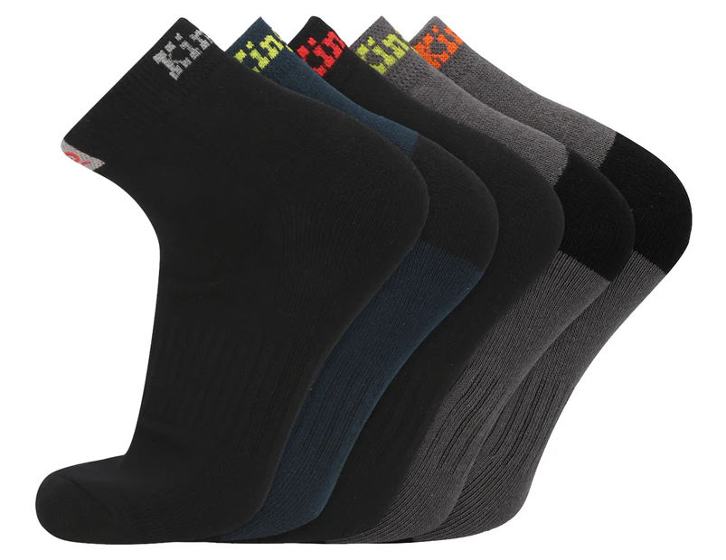 2 x KingGee Men's Size 7-12 Anklet Work Socks 5-Pack - Multi