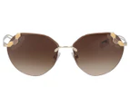 Bvlgari Women's 0BV6099 Irregular Shape Sunglasses - Rose Gold/Grey